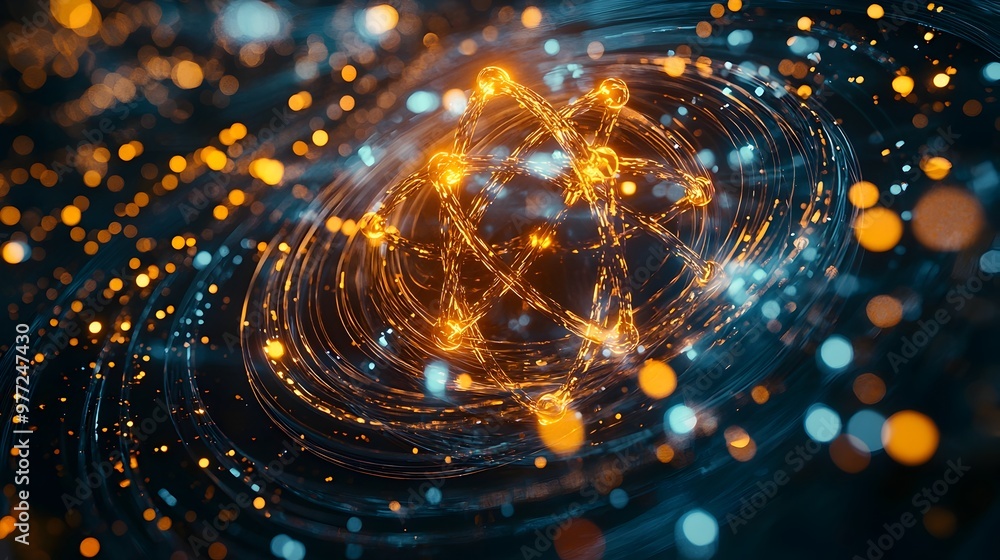 Aufkleber quantum computer simulating molecular structures for chemistry and medical applications
