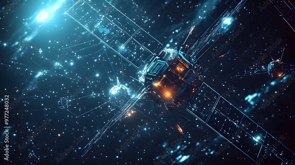 Aufkleber quantum computer in deep space powering global cosmic communication