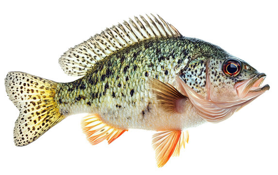 Fishing crappie fish on white background,png