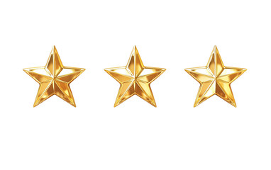 Obraz premium Five Gold rating star on white background,png