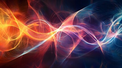 Fototapeta premium Superposition of Vibrant Quantum Waves Symbolizing Mechanics Concept