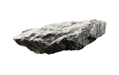 Floating rugged rock on white background,png