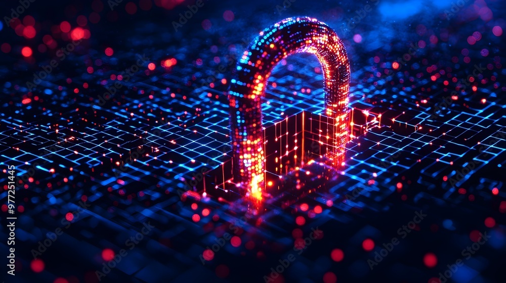 Aufkleber quantum cryptography data protection digital key exchange visualization