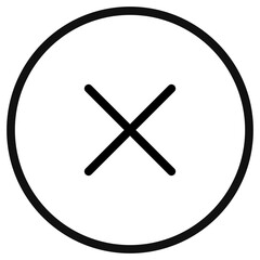 Fototapeta premium Vector cross multiply close remove mark icon. Black, white background. Perfect for app and web interfaces, infographics, presentations, marketing, etc.