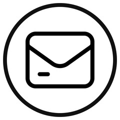 Vector email, newsletter icon. Black, white background. Perfect for app and web interfaces, infographics, presentations, marketing, etc.