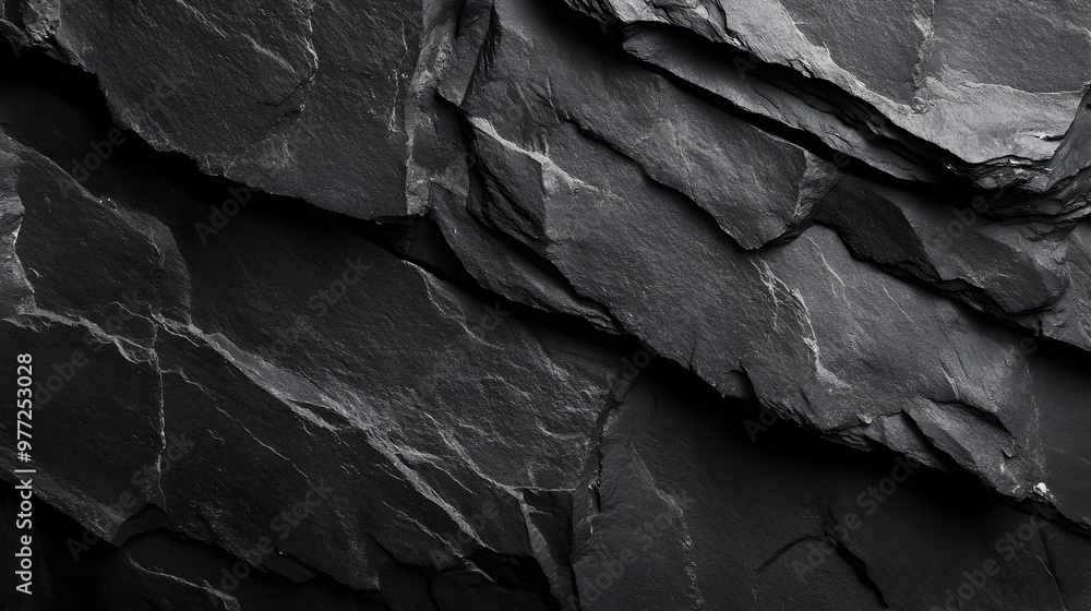 Poster striking black slate texture with intricate details and minimal design