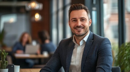 Fototapeta premium Recruitment consultant portrait, consultants working closely with HR teams to improve hiring processes.