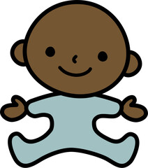 African American Stick Figure Cartoon SVG