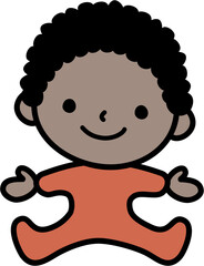 African American Stick Figure Cartoon SVG