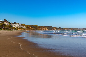 Panoramic view of the beach resort town of Maitencillo, V Region, Chile