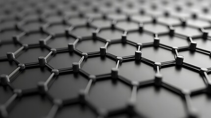 Minimalist of Graphene Hexagons in Monochrome for Educational Purposes