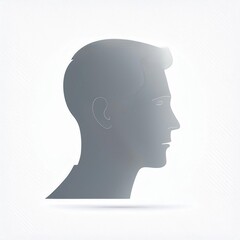 Minimalist Silhouette of a Human in Profile with Soft Gray Tones. Modern, Clean Design Concept for Professional or Corporate Use. Vector Logo Icon on White Background