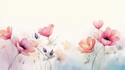 Obraz premium fondo flores pintadas aisladas 