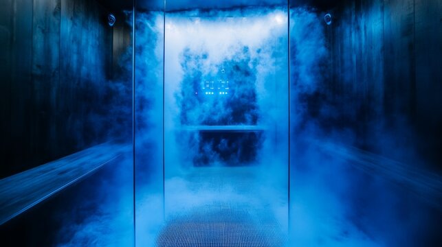 Futuristic Cryotherapy Chamber with Advanced Control Panel for Cold Therapy Treatment