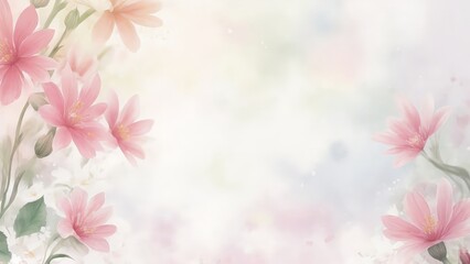 fondo flores pintadas aisladas 