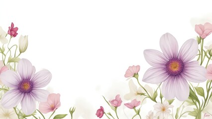 Fototapeta premium fondo flores pintadas aisladas 