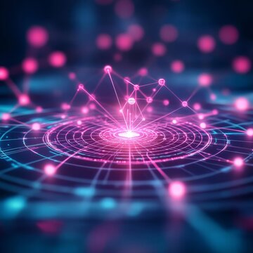 Quantum AI integration, digital qubits, holographic connections, futuristic environment