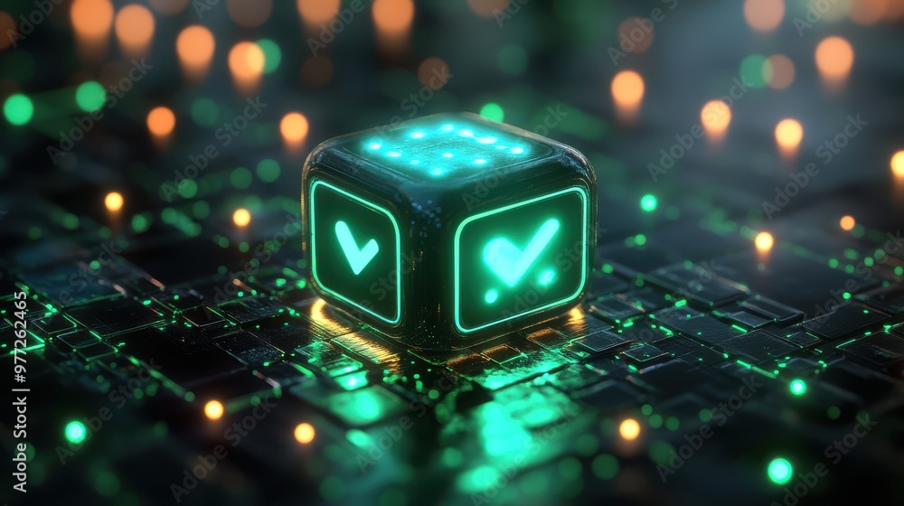 Poster a glowing refresh icon with a rotating animation on a neon green background