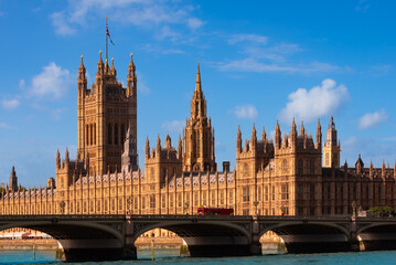 Houses of parliament in London, England. Famous landmark and tourist attraction