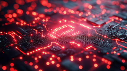 Obraz premium A Glowing Core of Digital Energy Pulsating Through the Heart of a Cybernetic Network, Representing the Convergence of Technology and Innovation in a High-Speed, Data-Driven World