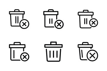 Delete icon bundle set in creative vector style