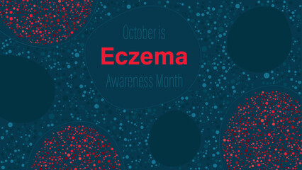 Eczema awareness month, observed every October, vector illustration.
