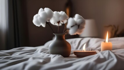 cotton plant on the bed