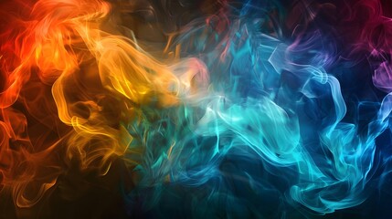 Fototapeta premium Abstract Smoke: A mysterious abstract background with wisps of colorful smoke swirling and blending. 