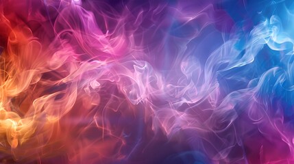 Fototapeta premium Abstract Smoke: A mysterious abstract background with wisps of colorful smoke swirling and blending. 