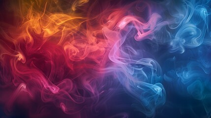 Obraz premium Abstract Smoke: A mysterious abstract background with wisps of colorful smoke swirling and blending. 