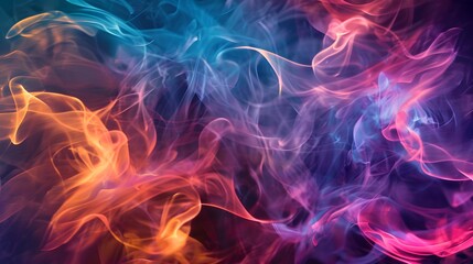 Fototapeta premium Abstract Smoke: A mysterious abstract background with wisps of colorful smoke swirling and blending. 