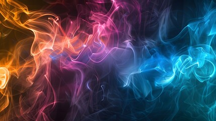 Obraz premium Abstract Smoke: A mysterious abstract background with wisps of colorful smoke swirling and blending. 
