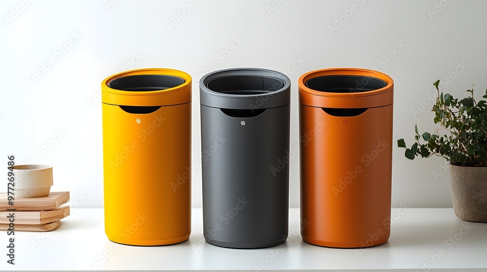 Aufkleber biodegradable waste smart bin with built-in composting system for sustainable waste solutions