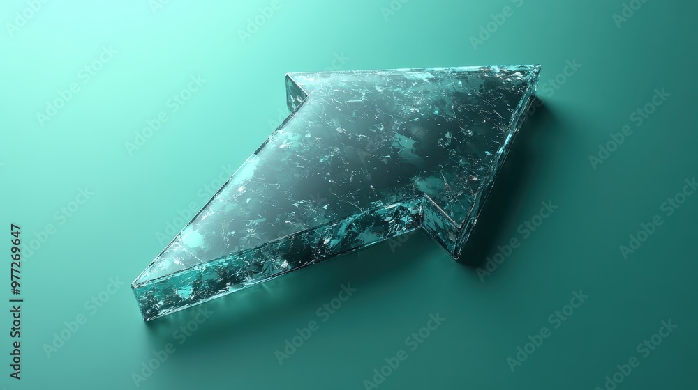 Aufkleber a shiny download arrow with a subtle shadow effect on a soft green backdrop