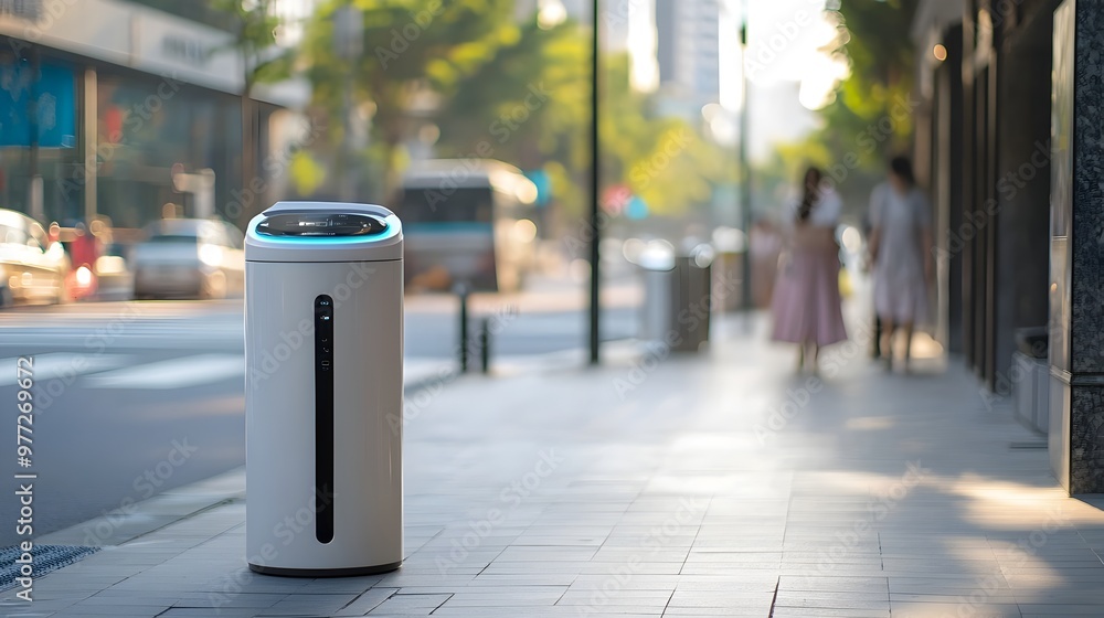Aufkleber ai-powered smart waste bin guides users through proper sorting and disposal