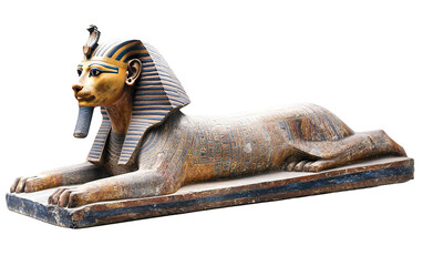 Obraz premium Egyptian Sphinx on white background,png
