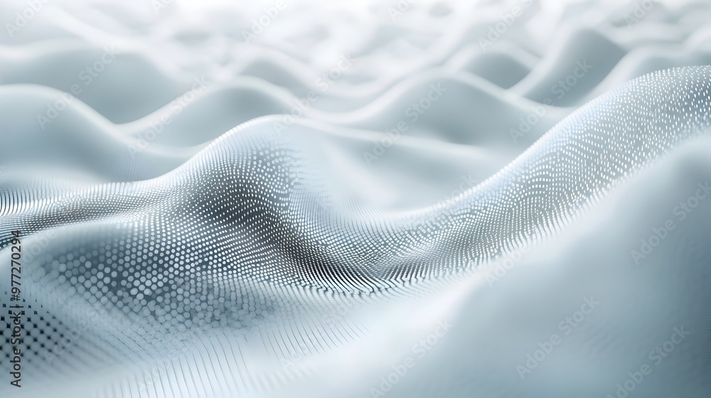 Poster captivating digital waves forming fluid abstract geometric patterns