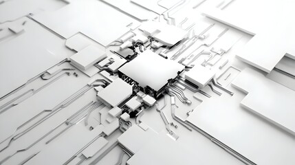 Shattered Geometric Abstraction - Disjointed Digital Architecture Backdrop