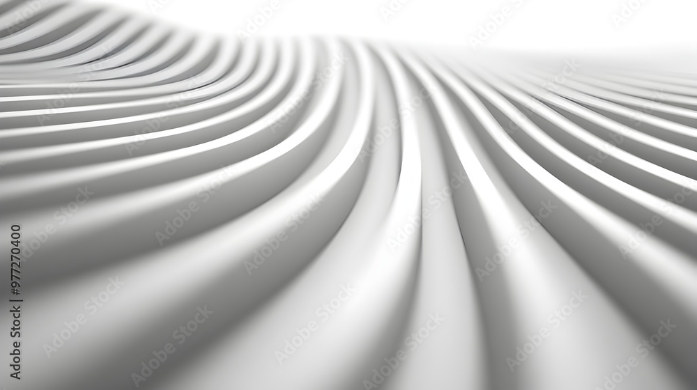 Poster flowing monochrome waves - abstract curved pattern background