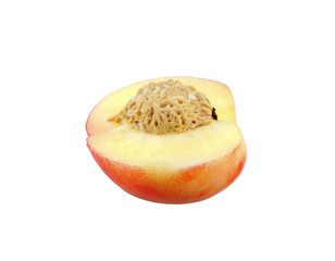 Fototapeta premium Half Nectarine fruit isolated on white background.