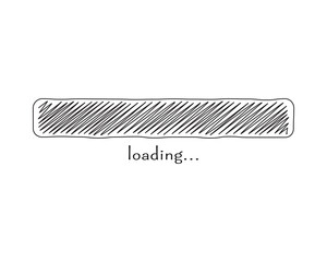 Loading bar status icon. Vector illustration. Vector loaded icons. Download progress. Donload or Upload. Hand-drawn sketch-scribble.