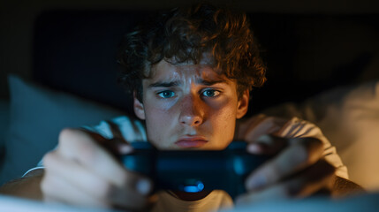 Angry Gamer Playing a Game in the Bedroom | Frustration and Intense Gaming Experience