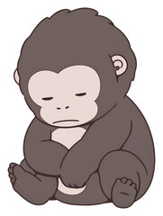 Fototapeta premium PNG Gorilla photography portrait outdoors.