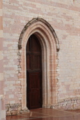 Assisi Santa Chiara Basilica Side Entrance Close Up, Italy
