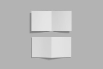 Square bifold brochure mockup blank