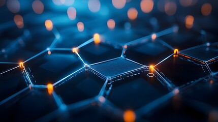 Obraz premium Graphene Atomic Structure Transitioning into Electronic Circuitry for Futuristic Science and