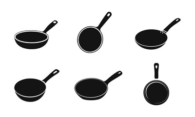 Skillet set. Kitchen utensils for cooking food. Cooking Pot and Pan.