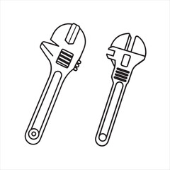 Wrench Tool Vector Art Illustration