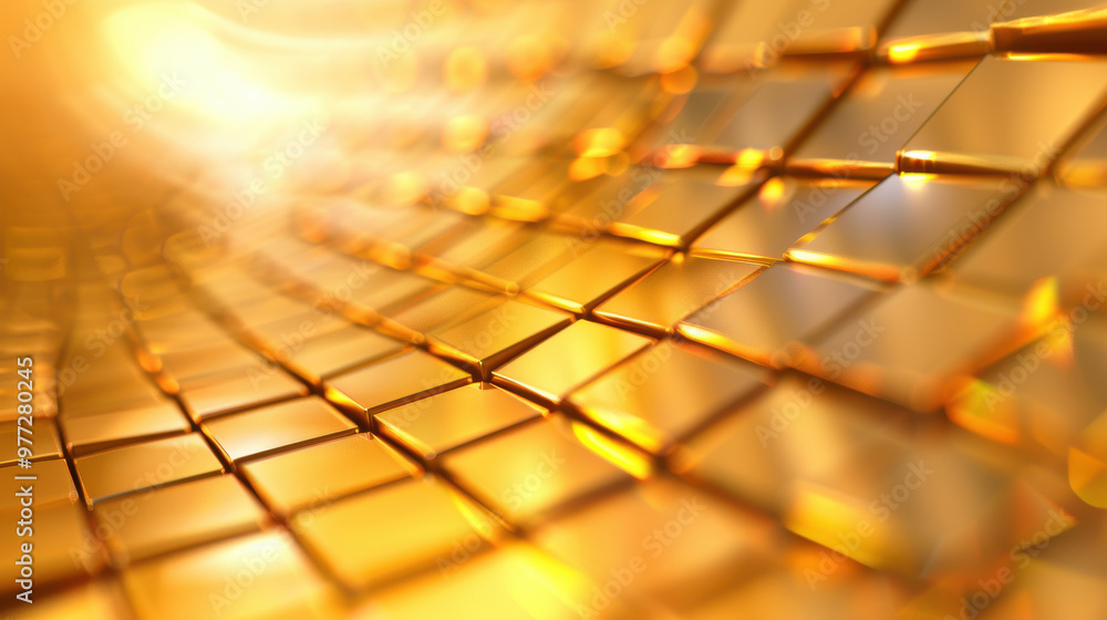 Aufkleber a stunning abstract texture featuring shimmering golden tiles, creating a captivating visual effect 