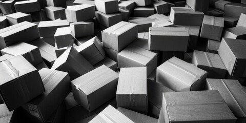 A pile of boxes stacked on top of each other, ideal for office or storage use